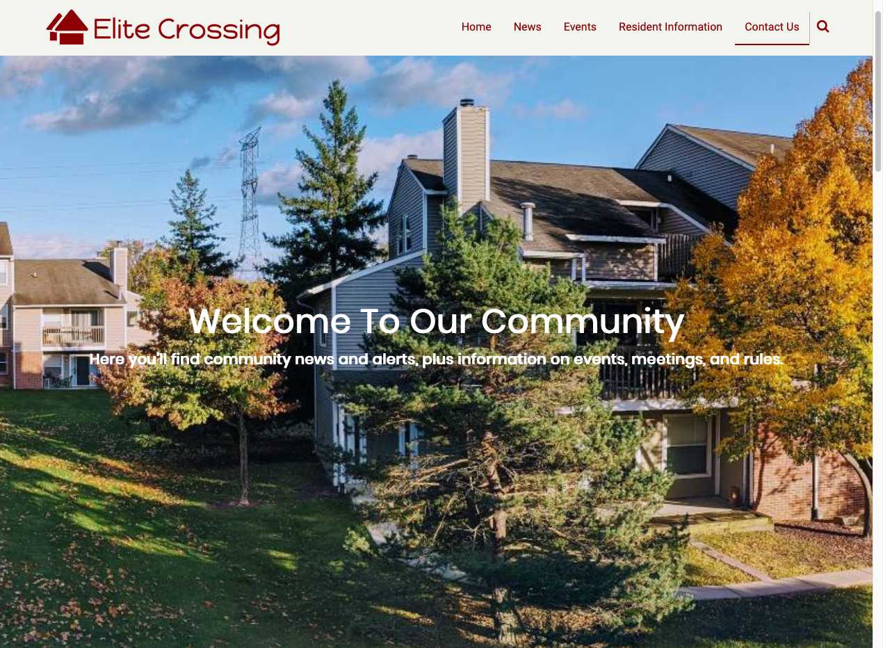 Elite Crossing HOA home page