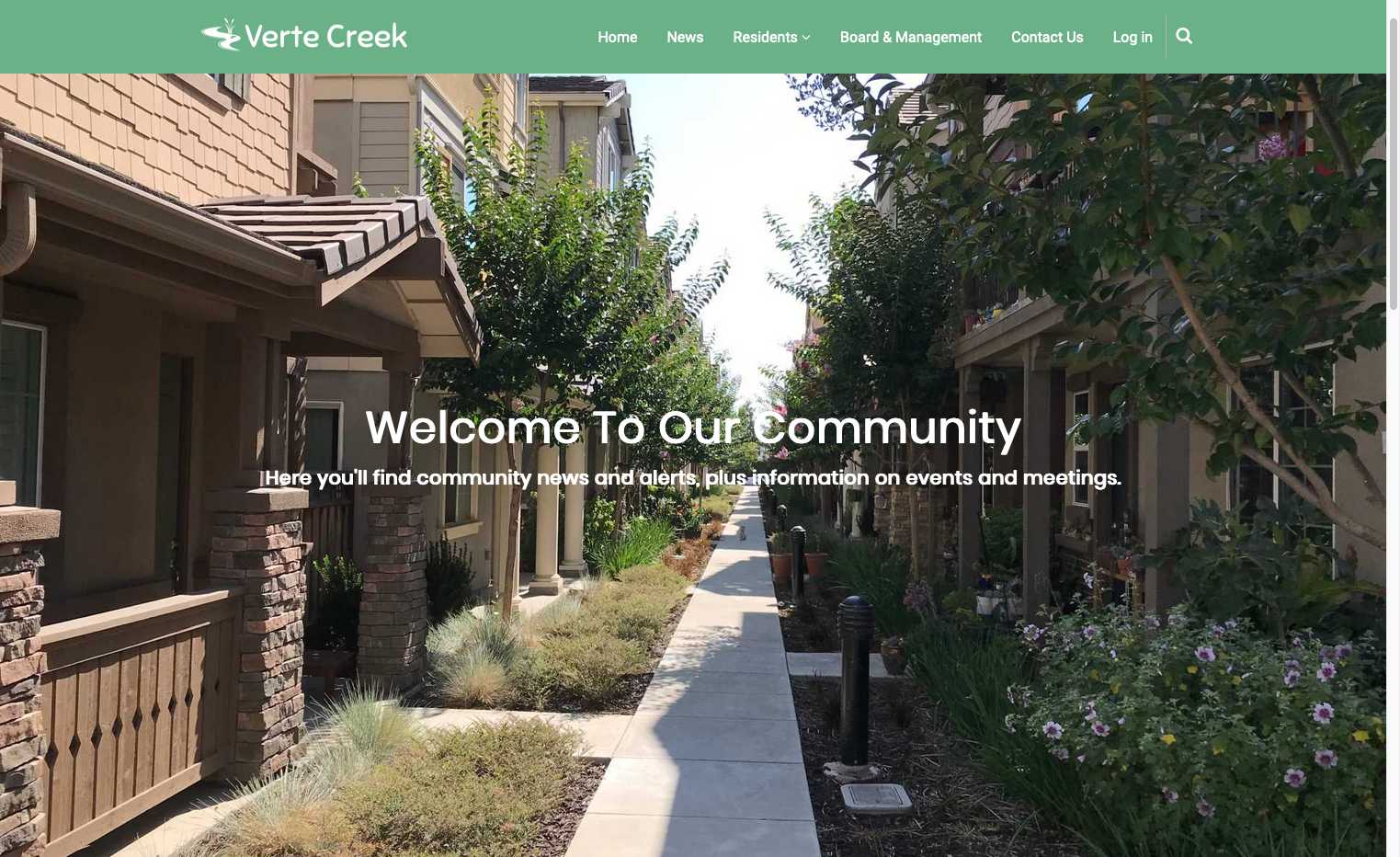 Verte Creek HOA home page